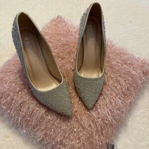 White Rhinestone Pumps